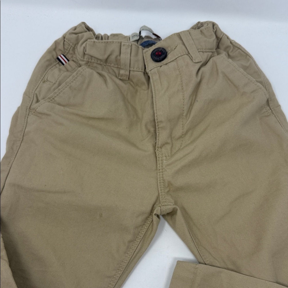 Zara Boys Kids Tan Pants zipper and pockets size 3/4 adjustable waist